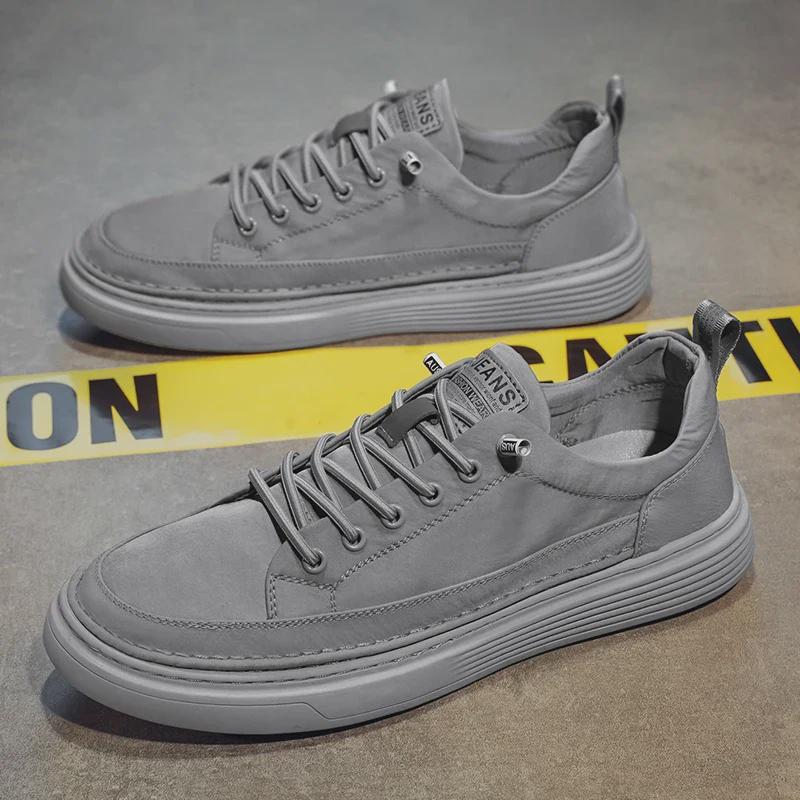 Men's Canvas Summer Breathable Casual Flat Shoes, Soft Sole Slip-On Black Work Shoes