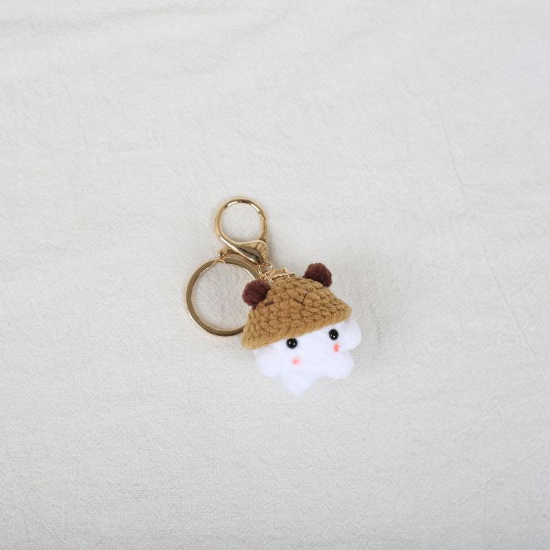 Creative Cute Small Animal Knitting Keychain Pendant Car Bag Decoration Funny Handmade Crochet Doll Ornaments Girls Gifts