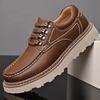 Men's 2023 Genuine Leather Casual Shoes - Trendy, Versatile, Thick Sole, Height Increasing, Anti-slip, Soft Sole, Lace-up