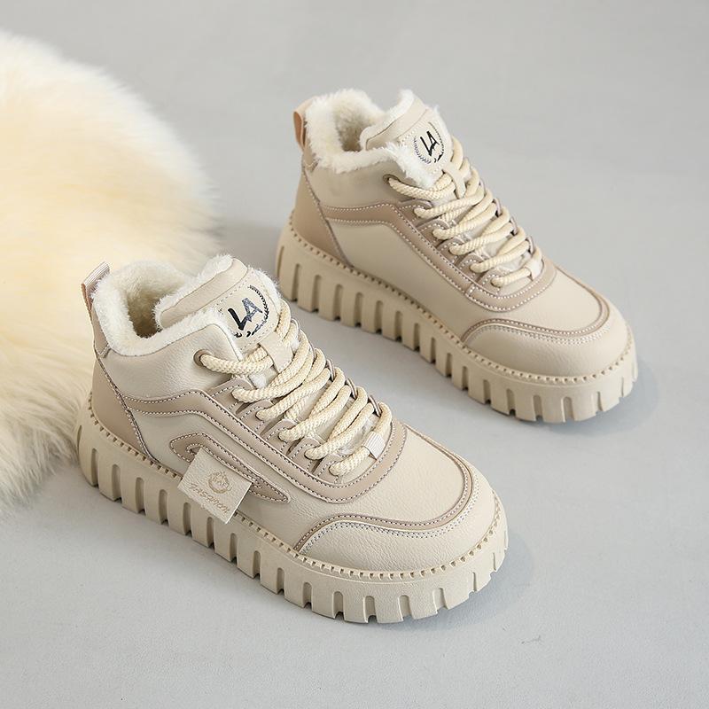 New winter cotton shoes women's velvet high-top casual shoes platform snow boots warm short boots 21-1