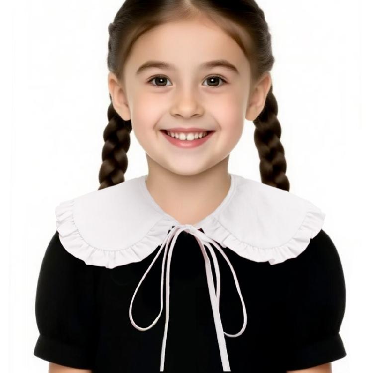 Detachable Ruffled Collar False Collar For Little Girls Easy And Simple To Wear Lacup Tied Decorative Collar For Student