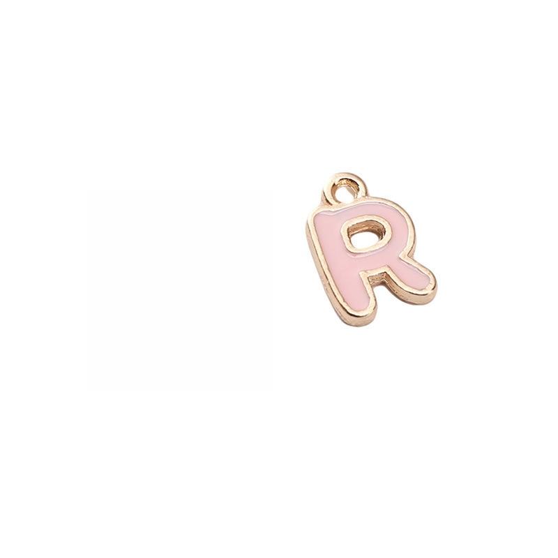 

Fashionable Pink Flower Letter Phone Dust Plug, Exquisite A-Z Letter Alloy Pendant, Suitable as a Birthday Gift for Women For iPhone5-14