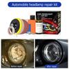 Car Headlight Restoration Kit - Chemical Brightener Polishing Paste & Sanding Set for Auto Headlamps