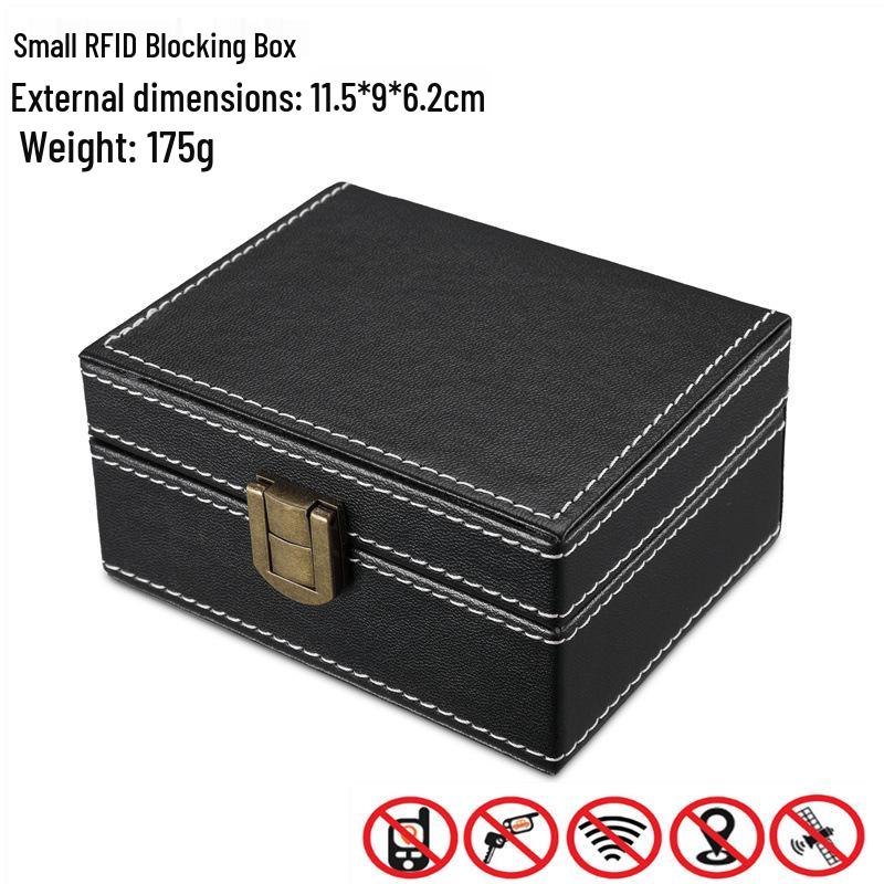 

PU Leather Anti-Radiation Signal Shielding Box & RFID Car Key Faraday Cover