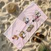 Cartoon Kawaii L-Lipufriends Towel Soft Lightweight Anti-Sand Large Beach Towel Quick-Drying Bath Sports Family