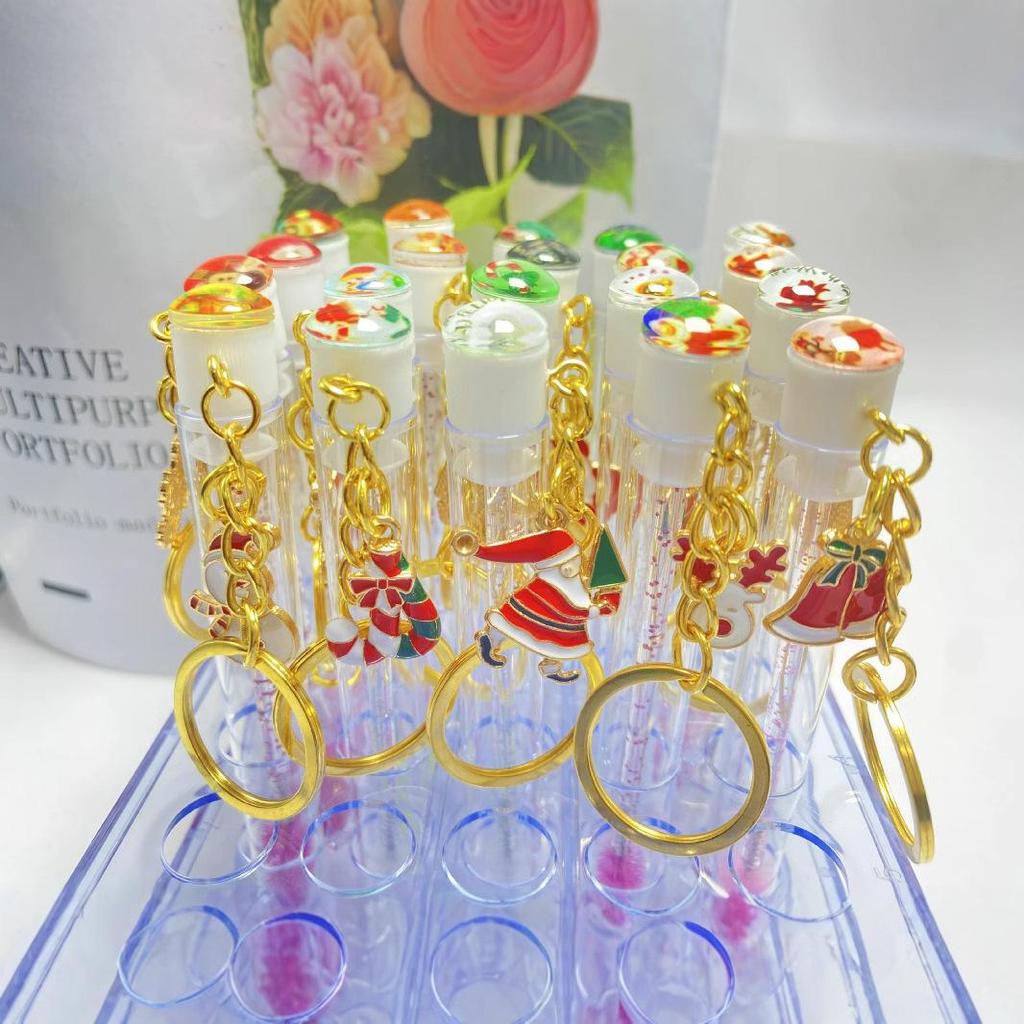 2024 Christmas Eyelash Brush & Comb in Transparent Tube - Eyelash Extension Aftercare Gift