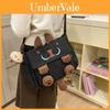 Cartoon Cat Small Square Bag For Women And Teens With Large Capacity And Light Design For Casual Travel