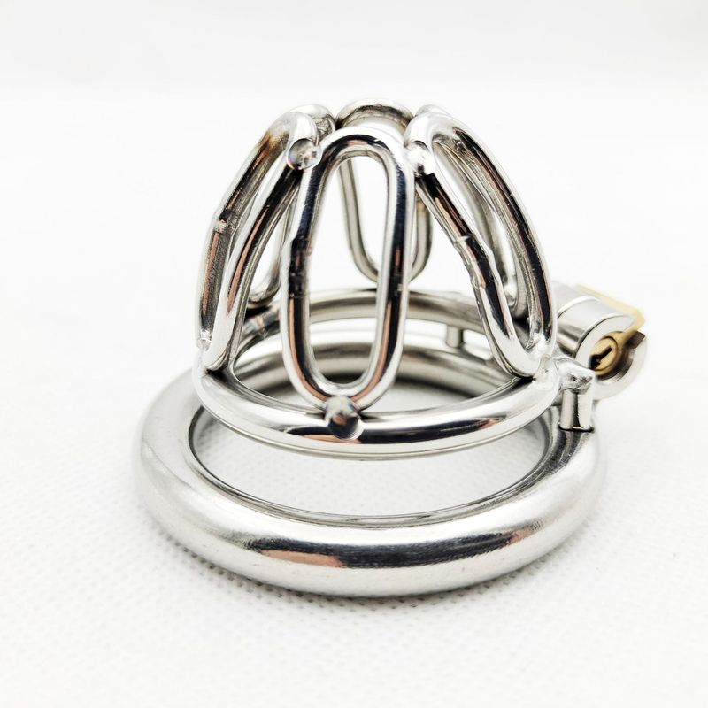 Stainless Steel Chastity Device Penis Cage Male Cock Cage with Lock Bondage Adult Sex Toys Men Scrotum Restraint Chastity Lock