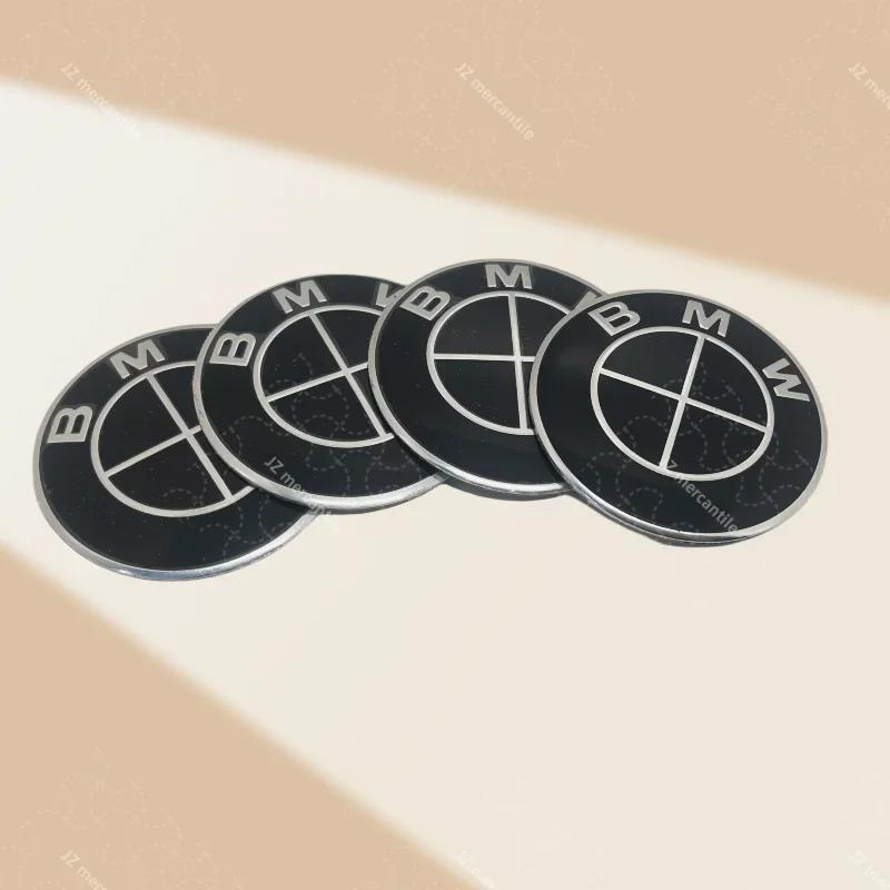 4Pcs 70mm wheel hub center cover sticker. Suitable for BMW 5/7/8 series and M models, aluminum alloy hub badge patch accessories