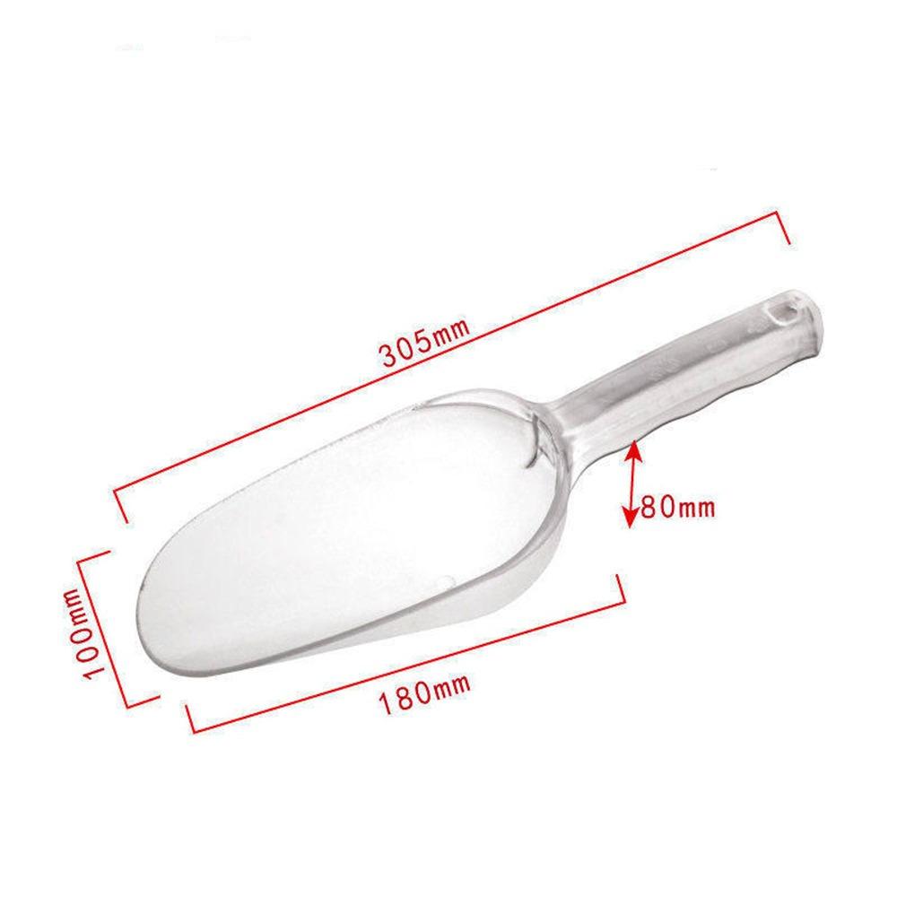 Transparenter Eiswürfelbehälter-Schöpfer Mini Runde/Eckige Öffnung Küchen-Utility-Schaufel Bar-Zubehör Ergonomischer Griff Lebensmittel-Schaufeln