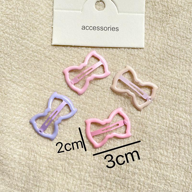 Cherry Blossom Pink Heart Star Bow Bear BB Hair Clips - Mini Flyaway Bangs Accessories