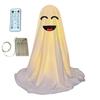 LED svítící figurka ducha Halloween Vnitřní dekorace ducha z bílé látky s dálkovým ovládáním pro domov, kuchyň, krbovou římsu, stůl, stolní desku, party dekorace