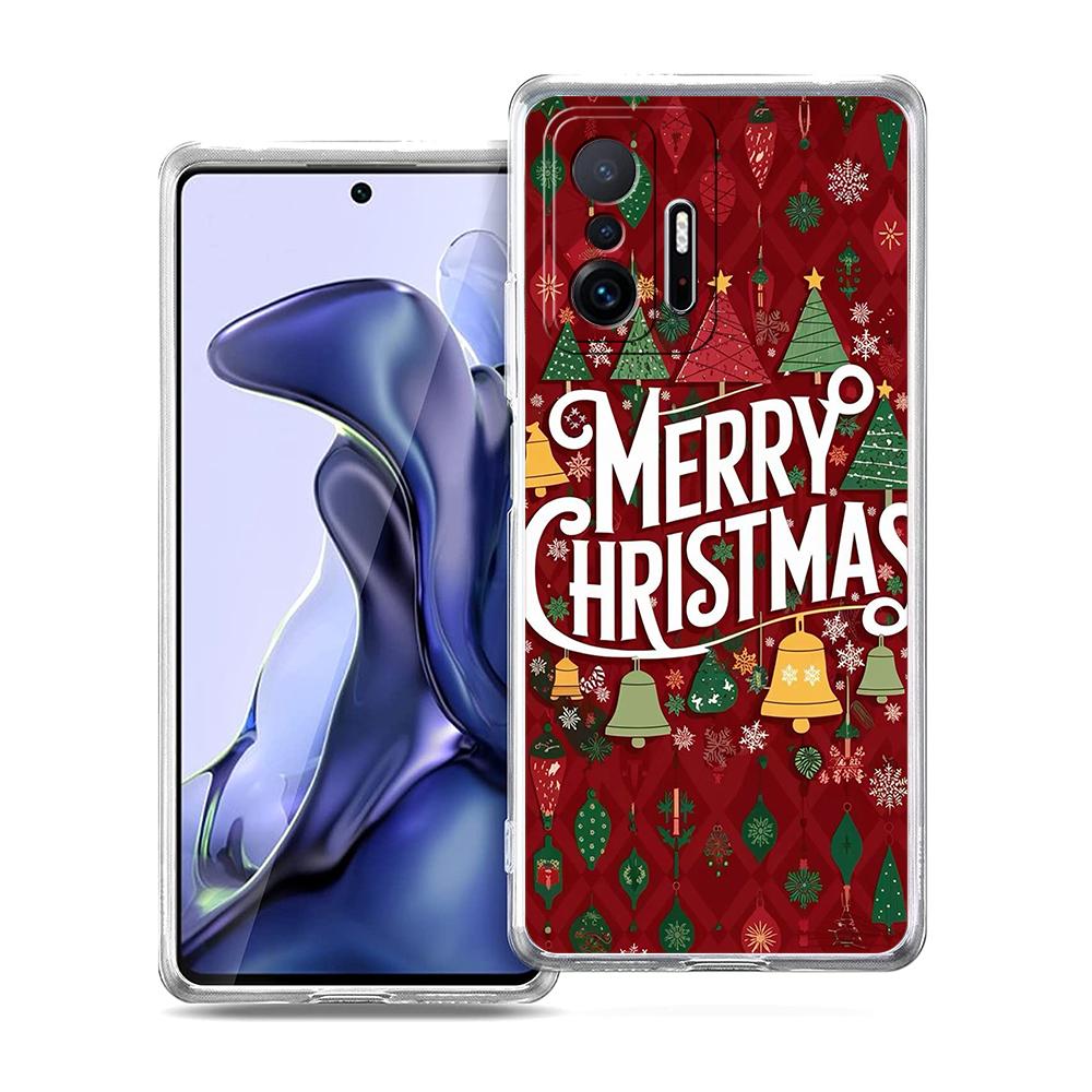 Transparente Handyhülle für Xiaomi Mi 14 13 12 11 Ultra 13T 12T 11T Poco X3 NFC F3 F6 Pro Lite 5G Weiche TPU-Schale Frohe Weihnachten