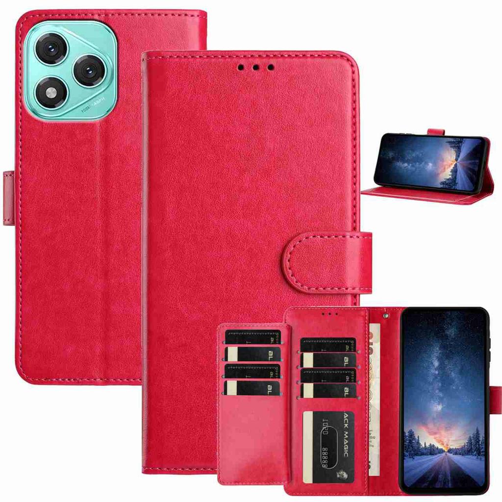 For Honor 400 Lite 5G Wallet Phone Case Stand PU Leather Folio Flip Cover with 8 Card Slot
