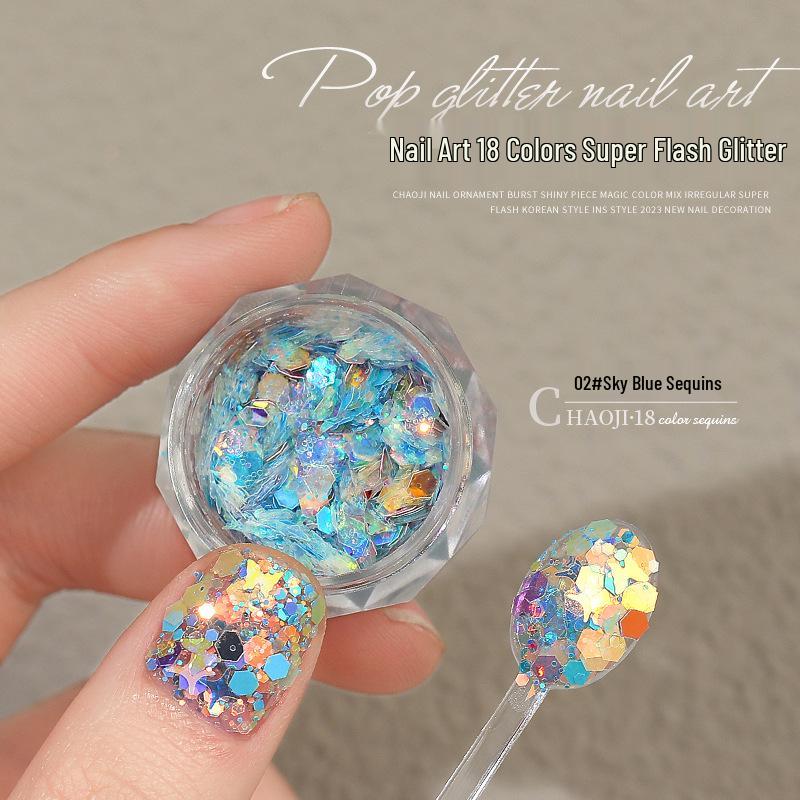 

2023 Popular Laser Glitter Nail Sequins: Starburst & Butterfly DIY Decorations