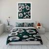 White flowers and green leaves Print Bedding Set 1 Duvet Cover 2 Pillowcases for Adult and Children Luxury Gift Full Size