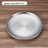 Korean Style Double-Layer Non-Magnetic Stainless Steel Insulated Golden Round Dinner Plate Tray