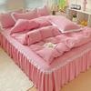 Quilted Anti-slip Korean Lace Bed Skirt - Princess Style Mattress Protector