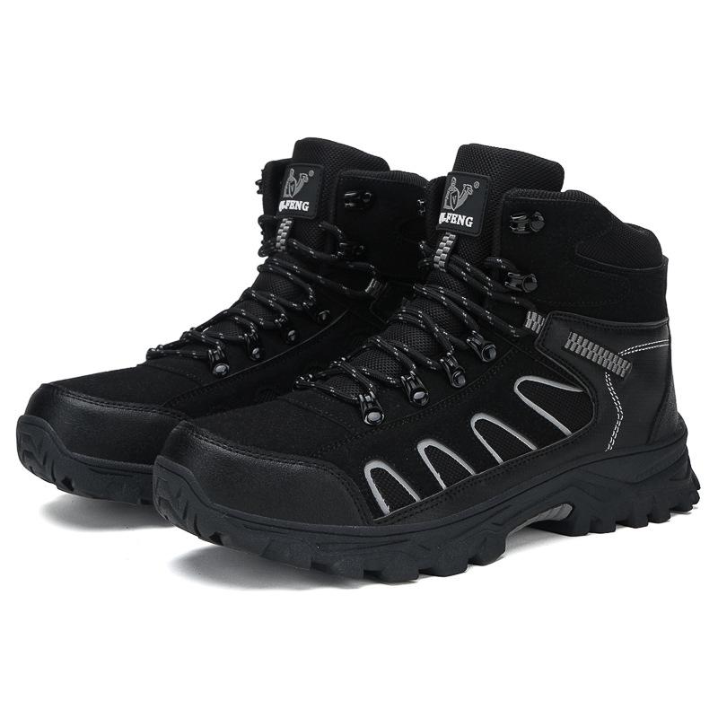 Men s Plus Size Velvet-Lined High-Top Hiking Boots - Autumn/Winter Warm Casual Outdoor Shoes 41
