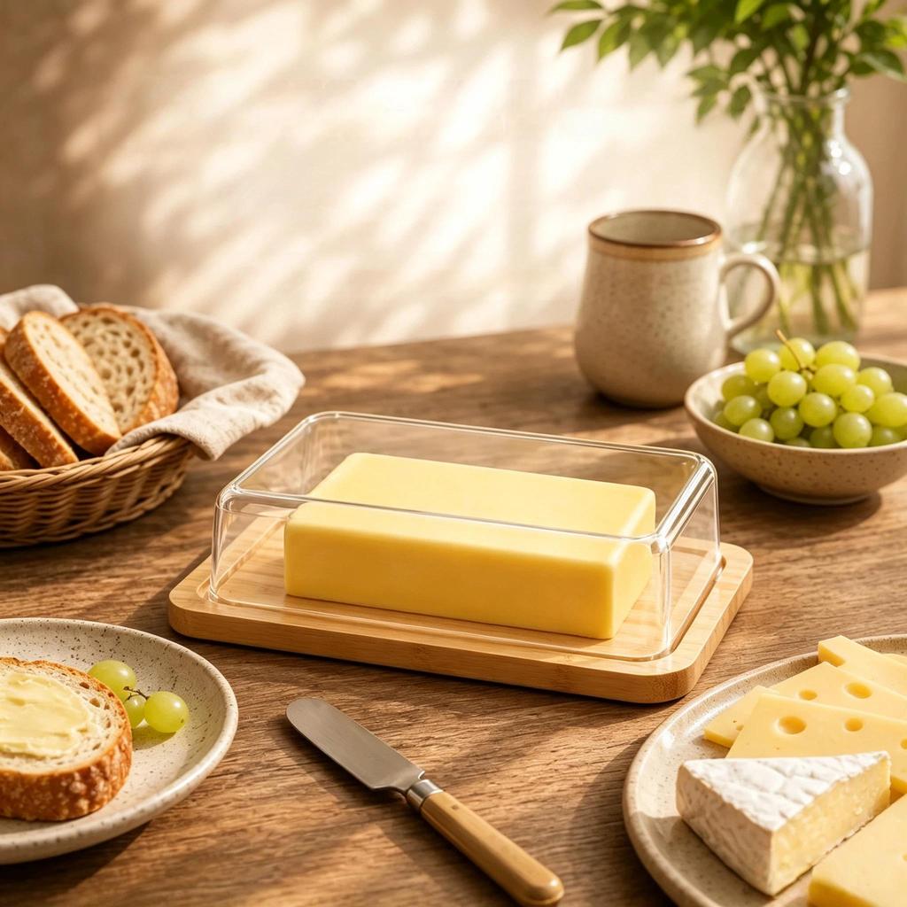 Butter Dish with Lid, Transparent Butter Storage Container, Convenient Kitchen Butter Holder