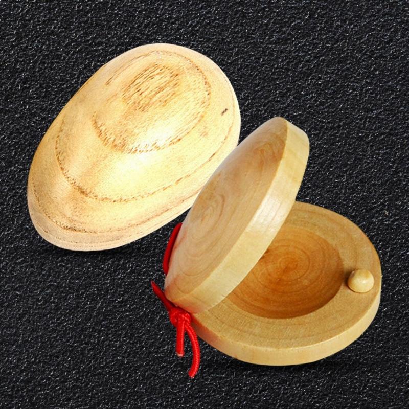 Wood Eggs Shakers Finger Castanets Orff Percussion Instruments Music Toy for Toddler Baby Music Learning Enduring