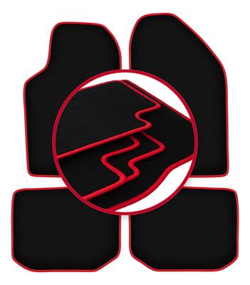 Velour Floor Mats with Red Edge For: Alfa Romeo 164 Sedan (1988-1997)