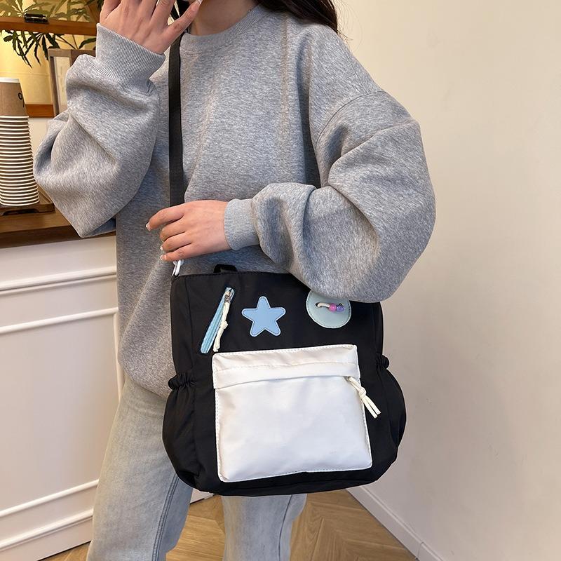 New cute student tote bag high school students large capacity beautiful casual class shoulder messenger bag