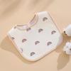 Waterproof U-Shaped Cartoon Baby Drool Bib - Pure Cotton Feeding Bib for Newborns