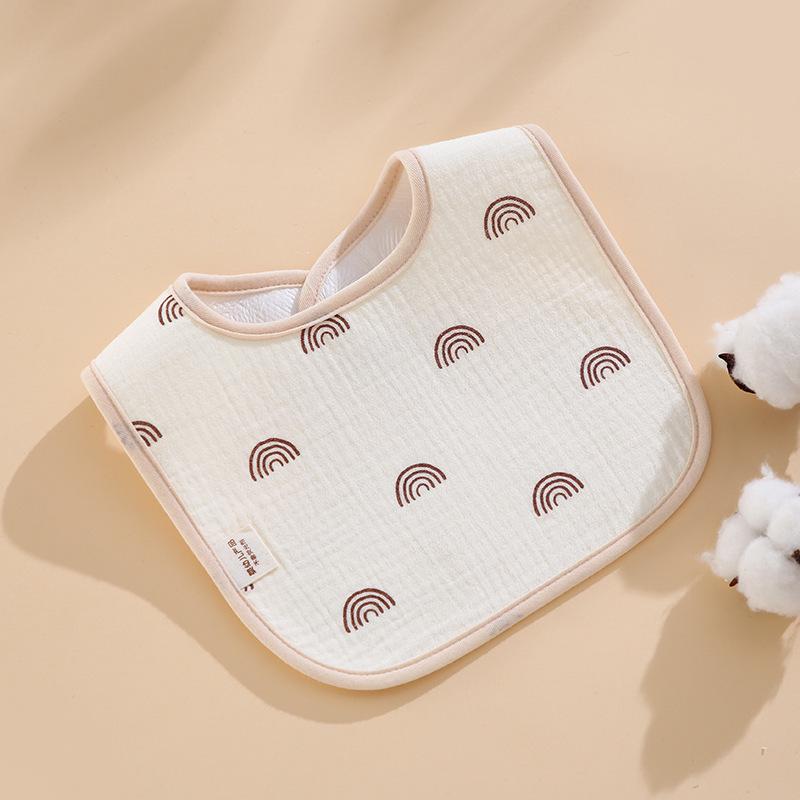 Waterproof U-Shaped Cartoon Baby Drool Bib - Pure Cotton Feeding Bib for Newborns
