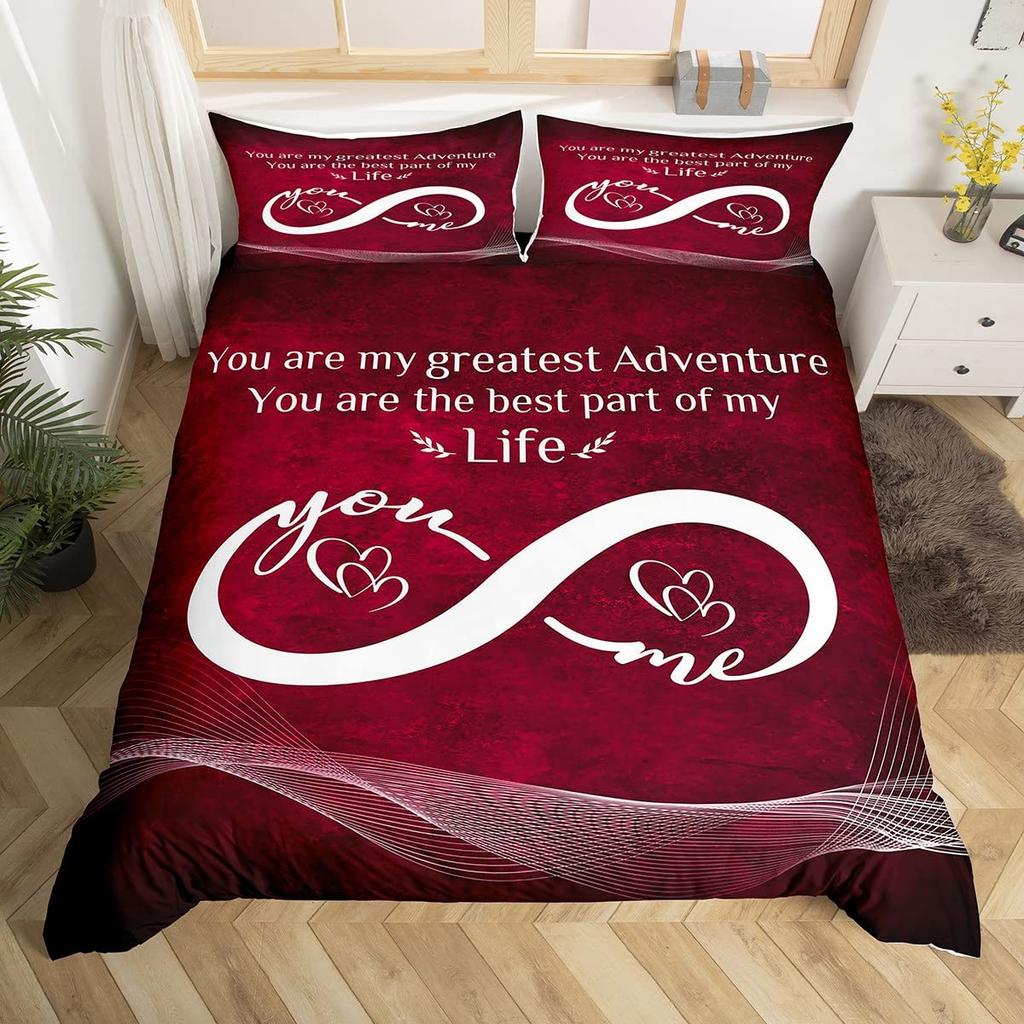 Custom Lover Bedding Set Personalized Duvet Cover Pillowcase Romantic Gift for Couple Room Decor