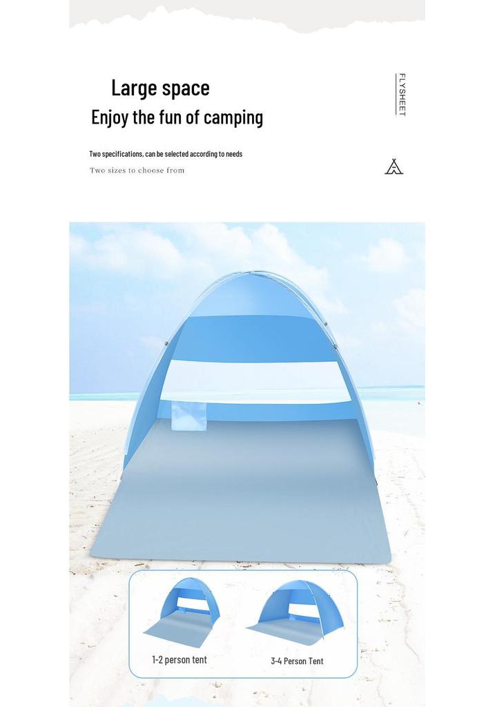 Tragbares Sonnenschutzzelt mit Schnellöffnung – Leicht, faltbar und familienfreundlich für Strand und Camping