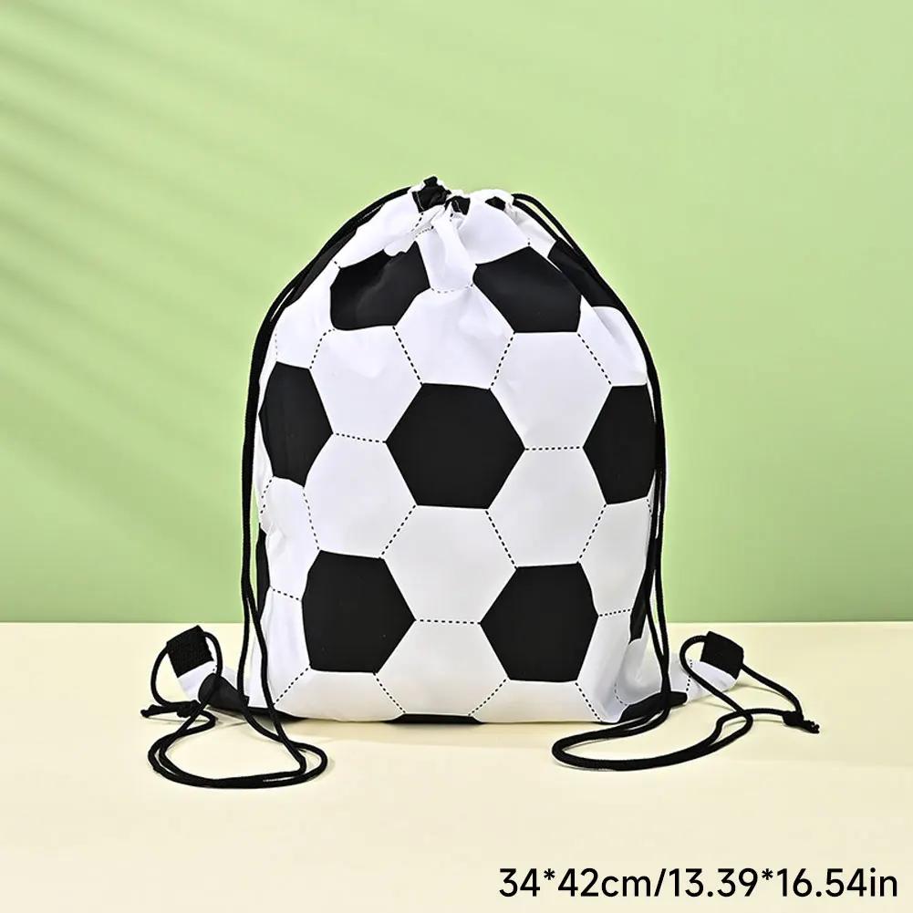 Kids Birthday Party Gift Goodie Bag 1Pc Football Sport Themed Drawstring Soccer Bags Party Decoration Packaging Supplies