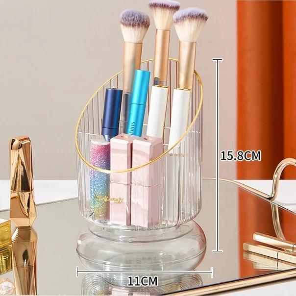 

Настольный ящик для хранения косметики Органайзер для кистей для макияжа Портативный держатель для помады Органайзер для ручек по уходу за кожей Хранение на туалетном столике чистый