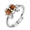 Wish personalized platinum oval blue-green-white Opal turtle opening versatile ring slightly inlaid with zircon