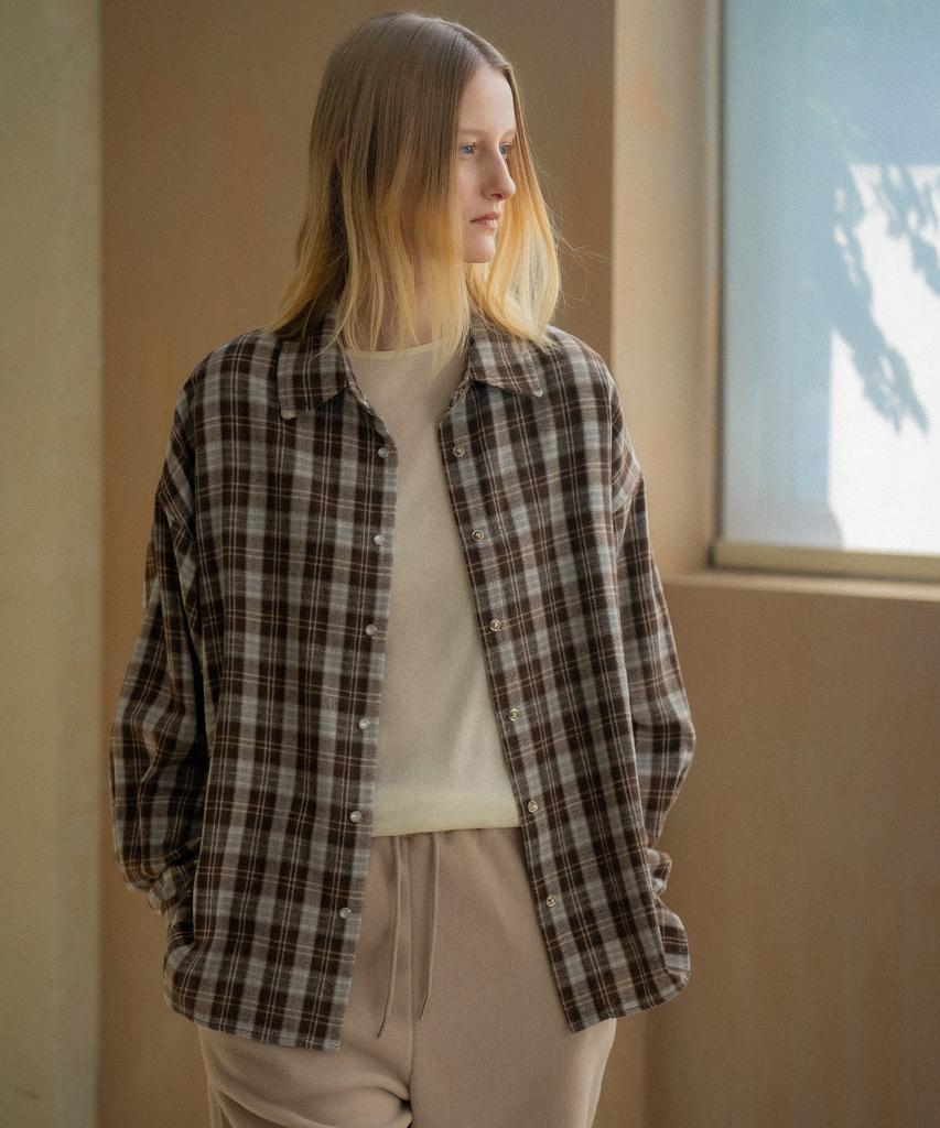 Nounbeleo Overfit Cotton Check Shirt [Knfw04Sh02]_[2Color]