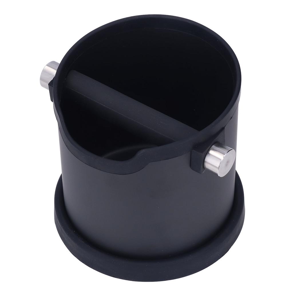 Coffee Knock Box Stainless Steel Grounds Storage Bucket Container with Non Slip Silicone Pad