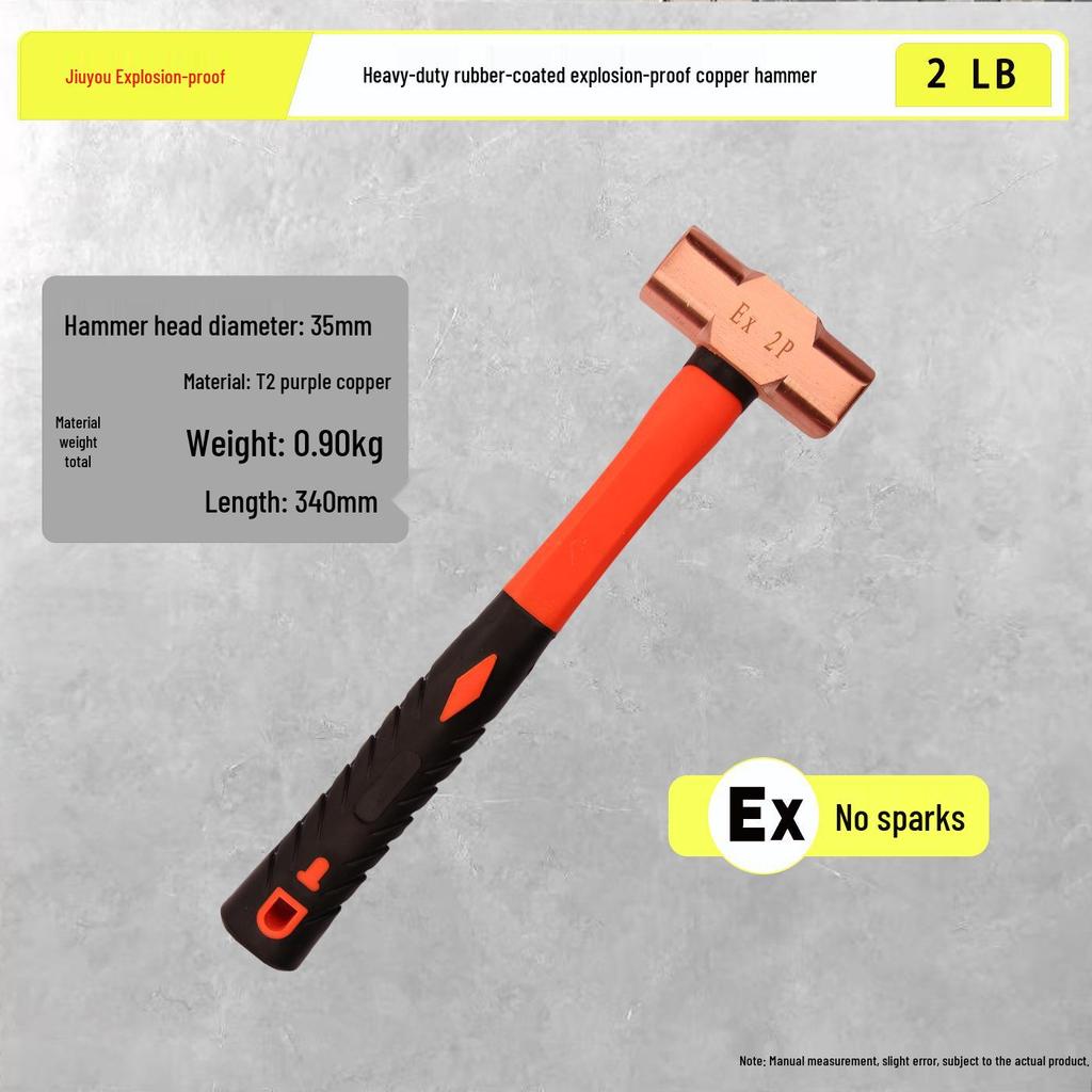 Explosion-Proof Pure Copper Octagonal Mallet, 4lb, 8lb Options Available