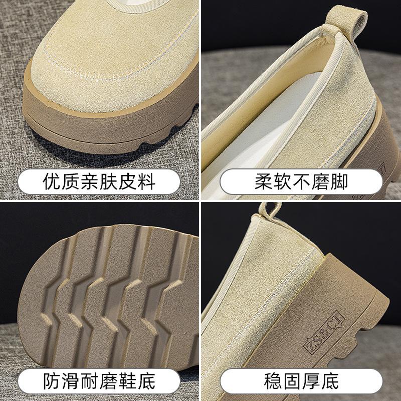 Thick-soled casual small muffin shoes spring new heightening breathable shallow casual shoes