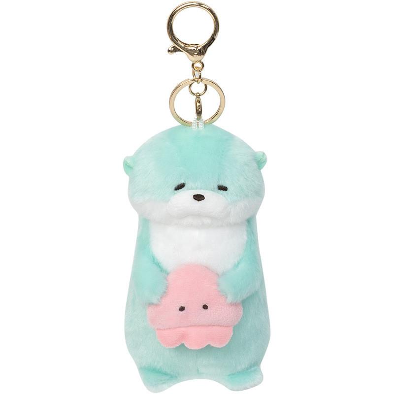 Holding Little Otter Fish Shrimp Octopus Standing Posture Cartoon Keychain Doll