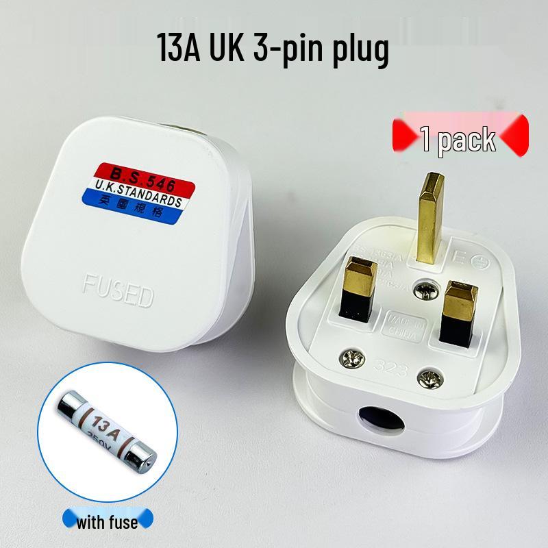 13A UK Standard Three-Pin Plug with British Fuse (Hong Kong Version)