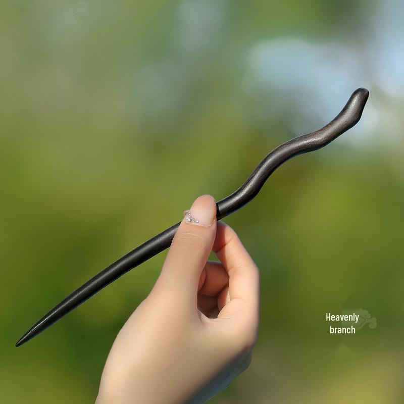 Xiangyun Hairpin: Elegant Ebony Wood Chinese Style Hair Accessory for Women