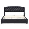 Iris - Solide et Confortable Lit 140x190 avec Sommier avec 4 tiroirs Tete de lit Couleur NOIR Pieds en 4 cm - 2
