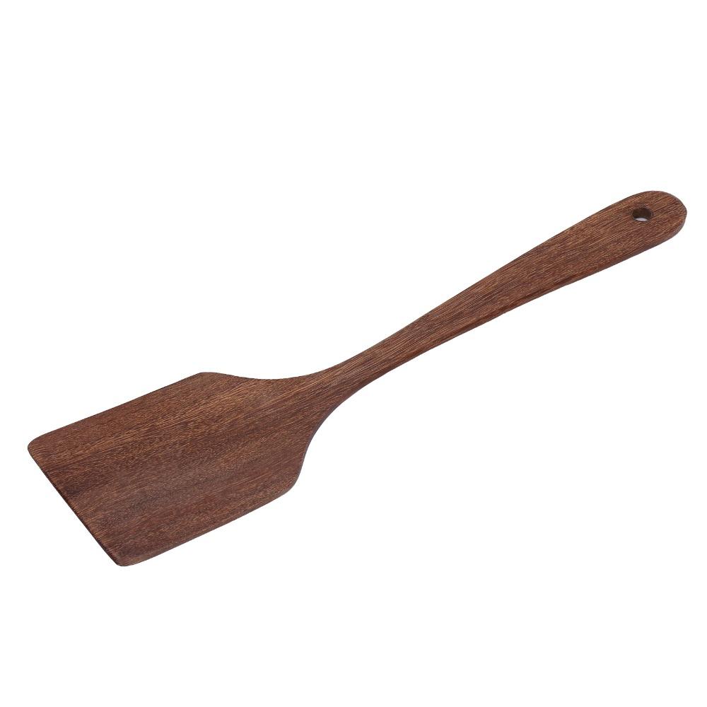 Long Handle Wooden Spoon Non-Stick Cooking Spatula Paddle Wooden Spatula  Mixing Flour