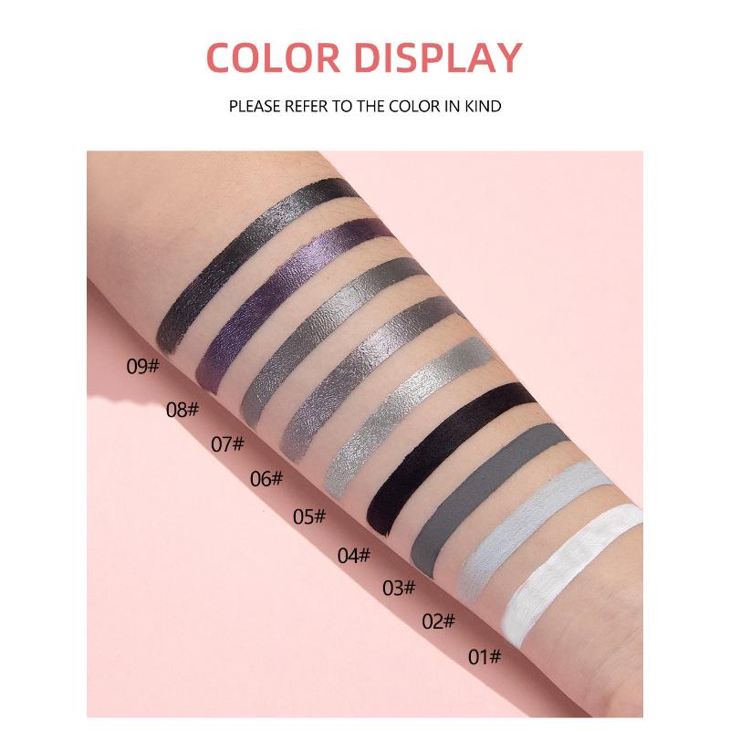 QIBEST Eyeshadow Liquid Matte Pearl Fine Flash Dark Black System of Europe and The United States Punk Smoky Makeup Eyeshadow Liquid