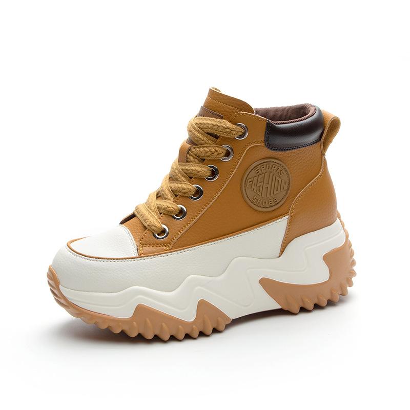 Women's shoes new spring, summer, autumn and winter shoes versatile thick-soled mesh breathable high-top white shoes women's tide