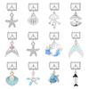 Fashion Starfish Sea Shell Whale Jellyfish Blue Italian Charm Links Fit 9mm Stainless Steel Bracelet Women Jewelry DIY Making