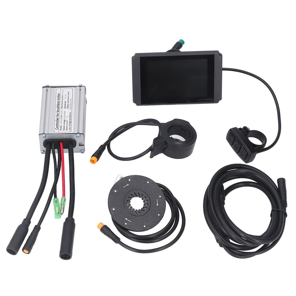 15A Electric Bike Controller Kit Waterproof LCD8H Meter Bicycle Conversion Kit with 1 To 2 Wire for 250W 350W Motor