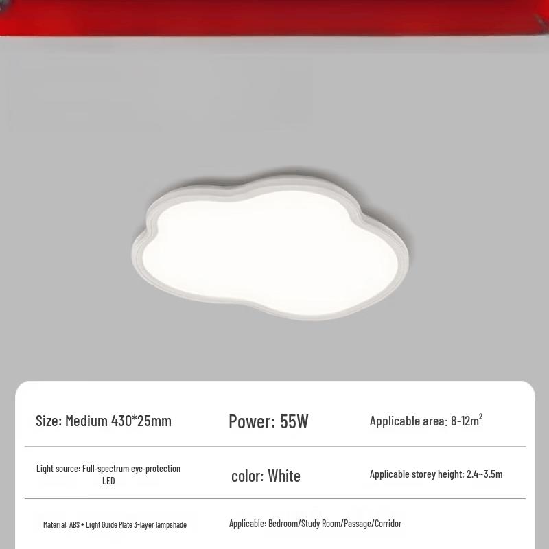 Full Spectrum Cloud LED Ceiling Lamp with Tri-Color Dimming