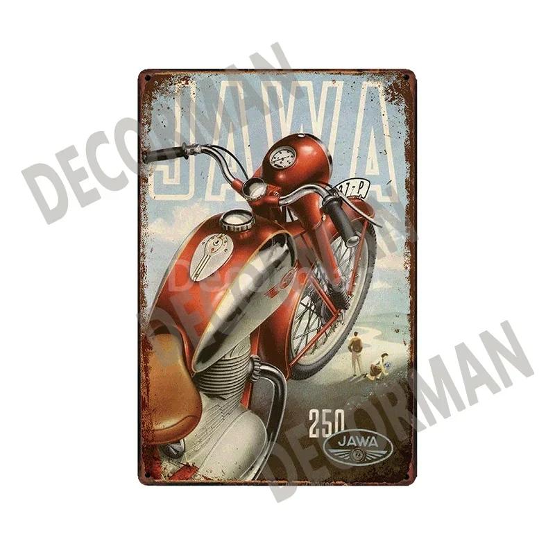 [ DecorMan]  JAWA BSA Motor Kovové Znamení Plakáty Vintage Malba Vlastní Klubová Dekorace LTA-1704 vintage dekor