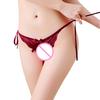 Ladies Sexy Thongs Briefs Open Crotch G-string Lace Bowknot Panties Underwear